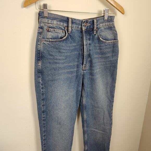 Free People We The Free Jeans Womens 25 Blue High Rise Button Fly Vintage Wash - Picture 4 of 14